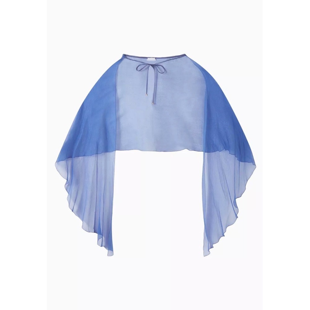 MARIA LUCIA HOHAN Mystique Sheer Cape in Blue One Size
